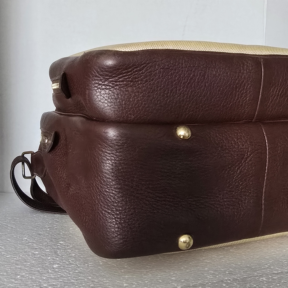 Hermès Helena Messenger Bag in Tobacco Leather and Toile Canvas Authentic - Picture 11 of 16